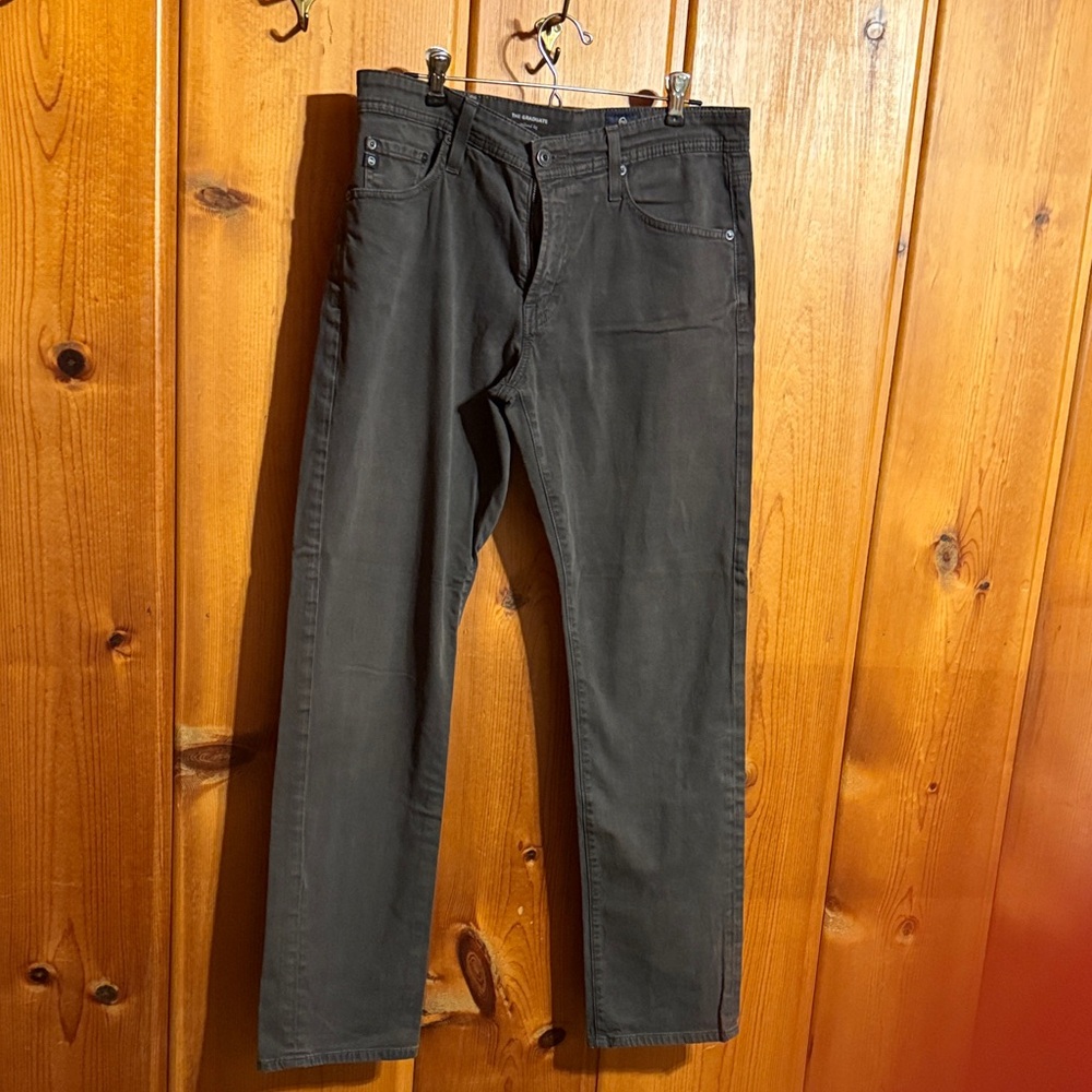 AG Adriano Goldschmied Men's Brown Straight Jeans